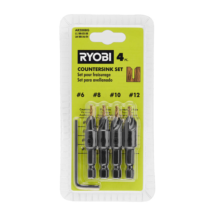 Hex Shank Countersinks - 4 Pack