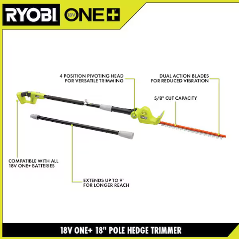 18V ONE+ 18" Pole Hedge Trimmer